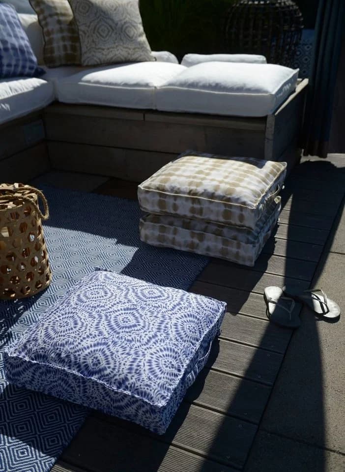 H.O.C.K. Palettenkissen Badu Batik Outdoor Beige Gemustert