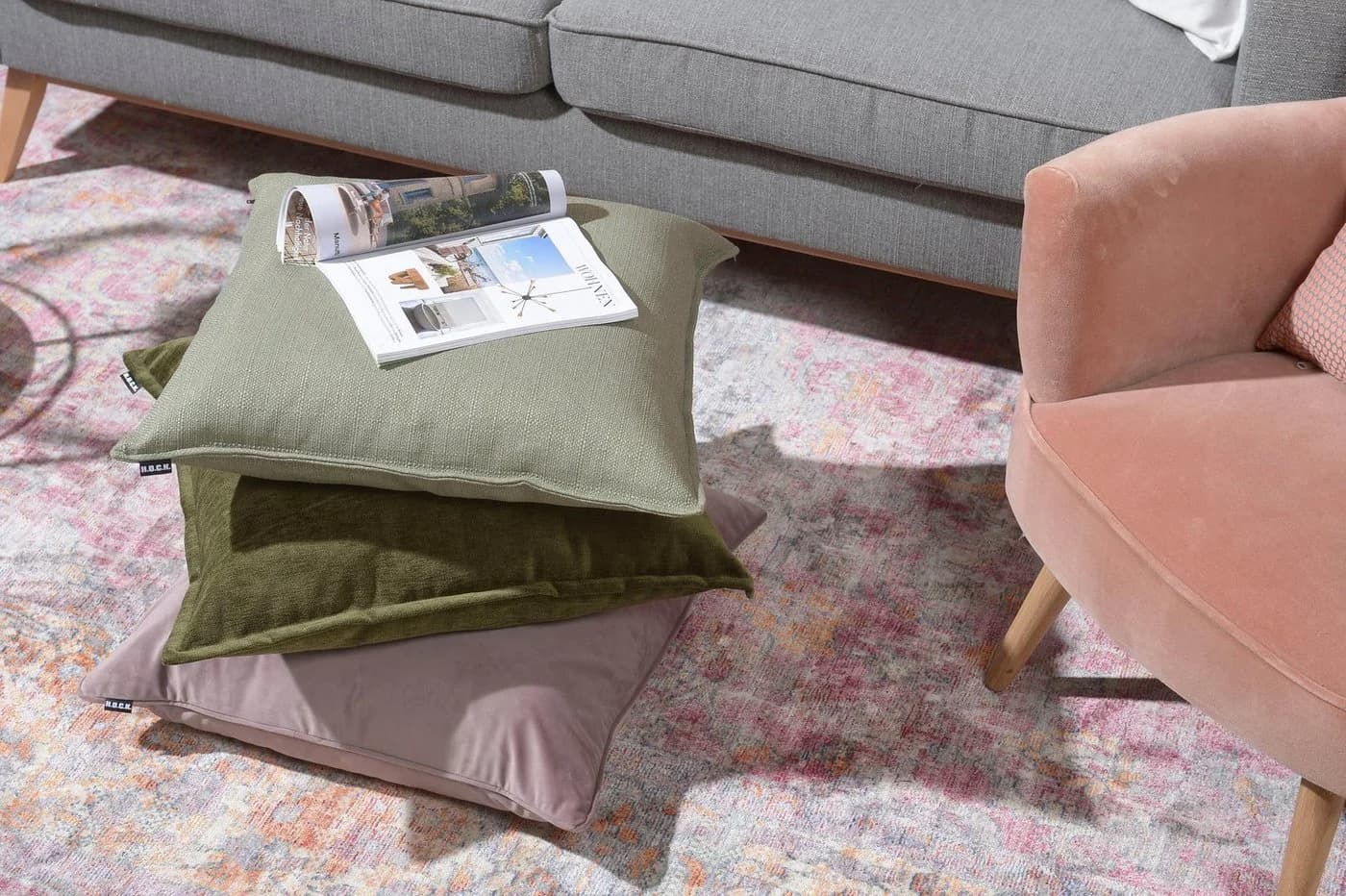H.O.C.K. Dekokissen Mali Lindgrün Polyester Kissenhülle mit Füllung - Bild 3