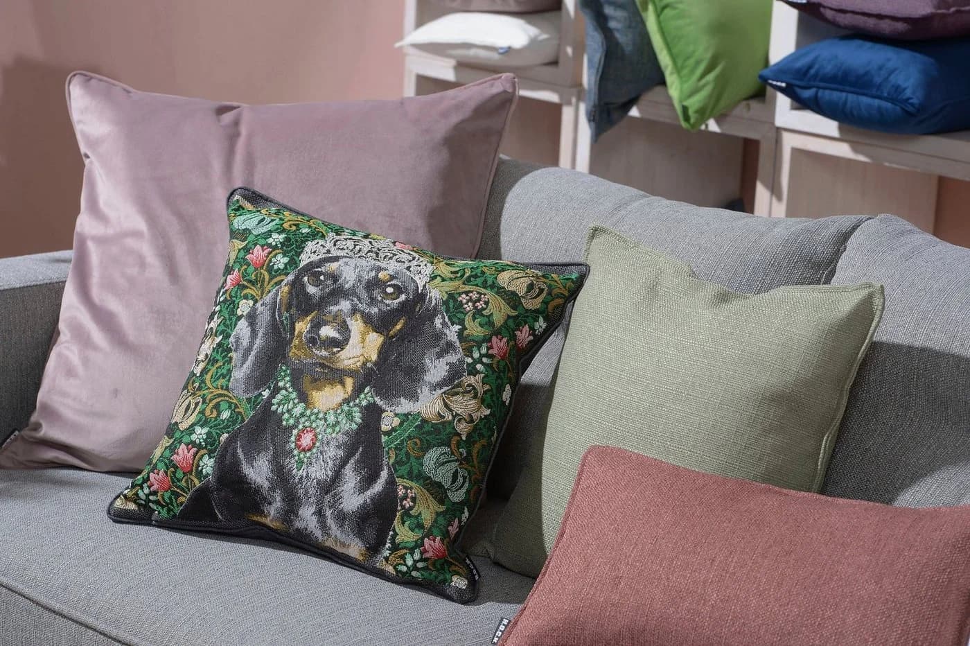 H.O.C.K. Dekokissen Mali Lindgrün Polyester Kissenhülle mit Füllung - Bild 4