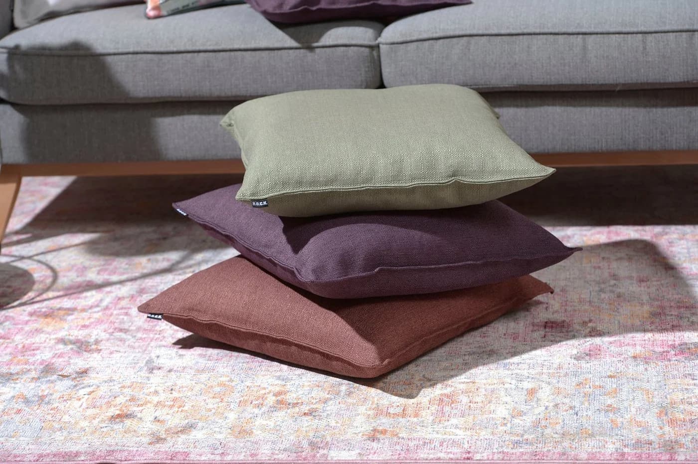 H.O.C.K. Dekokissen Mali Lindgrün Polyester Kissenhülle mit Füllung - Bild 5