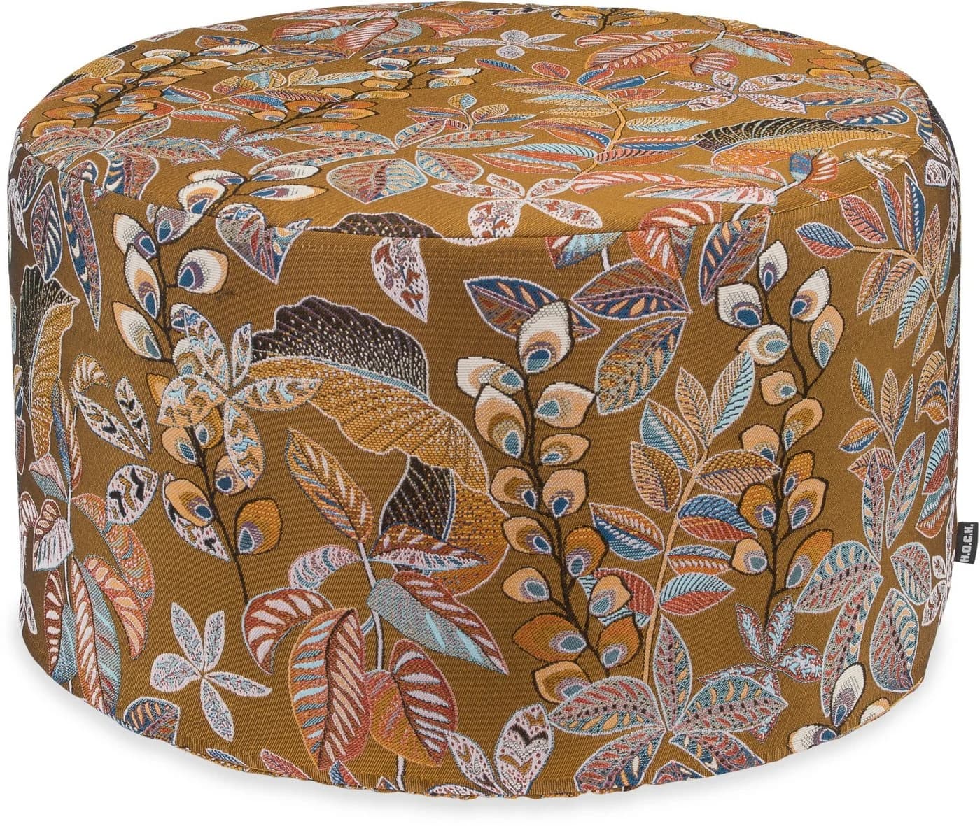 H.O.C.K. Tristan Hocker Pouf Ø60x40 cm Gold Floralmuster - Bild 2