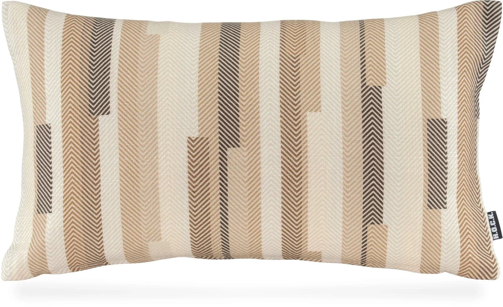 H.O.C.K. Dekokissen Espen Beige Braun Gestreift