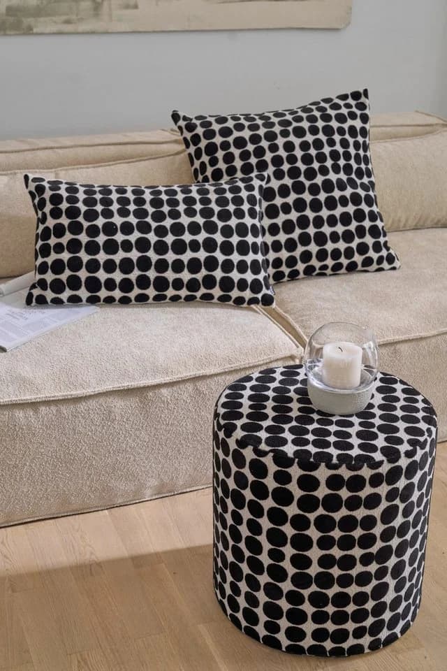 H.O.C.K. Dekokissen Magic Dots Wendekissen 45x45cm Schwarz Beige - Bild 4