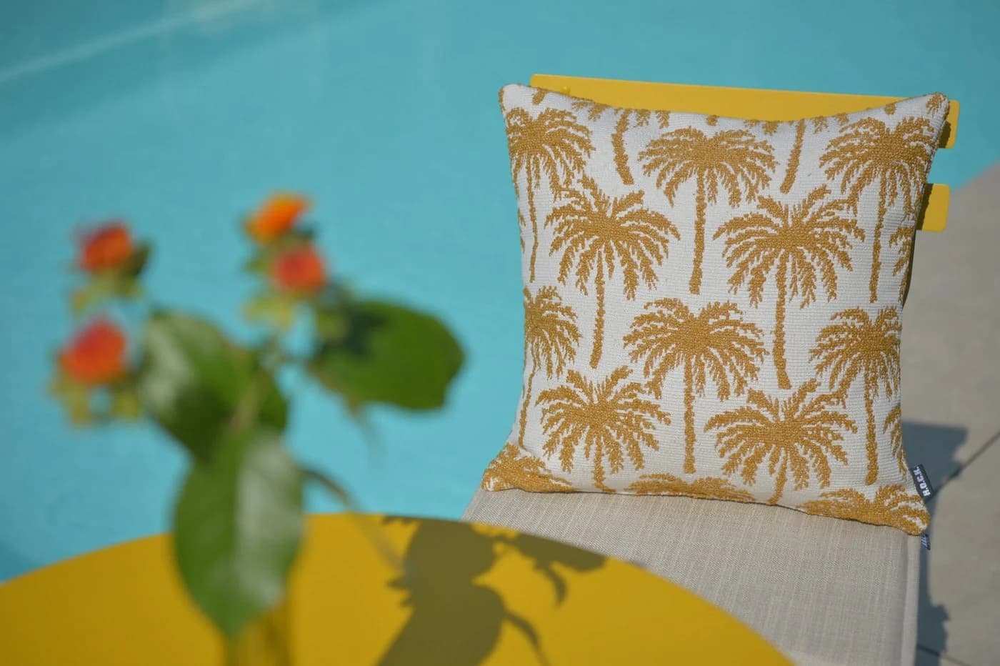 H.O.C.K. Dekokissen Vamosa Palms Gelb Palmen Outdoor - Bild 5
