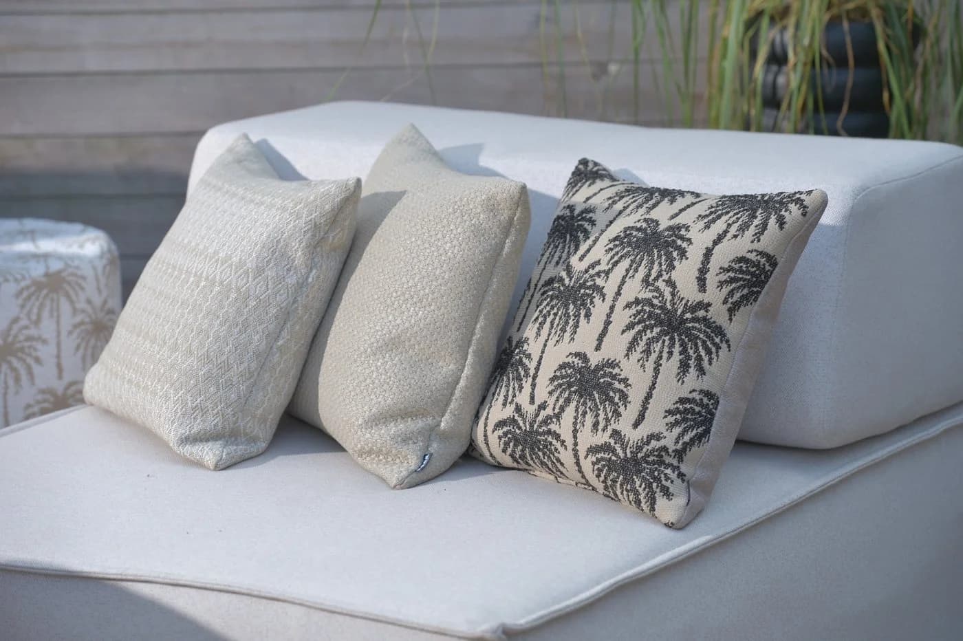 H.O.C.K. Dekokissen Vamosa Palms Schwarz Taupe Palmen Outdoor - Bild 4