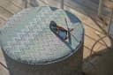 H.O.C.K. Pablo Outdoor Hocker Pouf Rund Mit Keder Ø60x40cm Blau Bild 1