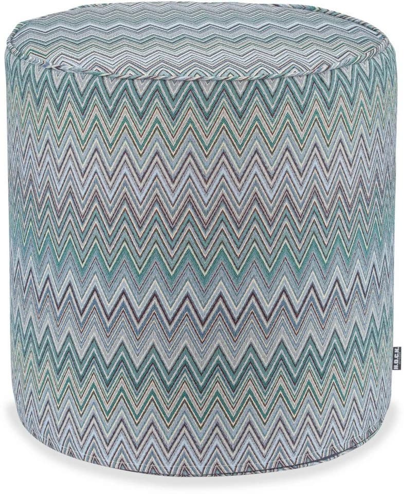 H.O.C.K. Pablo Outdoor Hocker Pouf Rund Mit Keder Ø60x40cm Blau - Bild 2