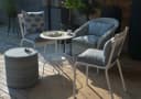 H.O.C.K. Pablo Outdoor Hocker Pouf Rund Mit Keder Ø60x40cm Blau Bild 3