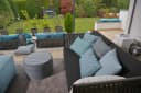 H.O.C.K. Pablo Outdoor Hocker Pouf Rund Mit Keder Ø60x40cm Blau Bild 5