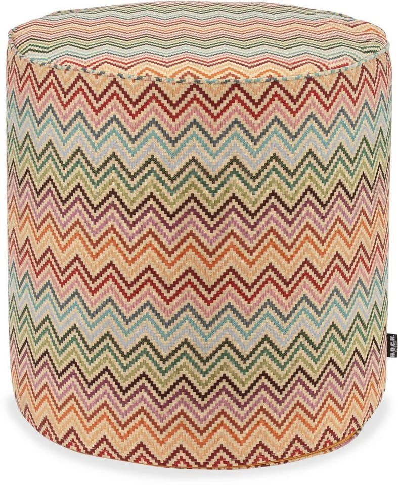 H.O.C.K. Maribel Outdoor Hocker Pouf Rund Mit Keder Ø45x45cm Multi - Bild 2