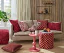 H.O.C.K. Dekokissen Beverly Rosa Rautenmuster Chenille Bild 1