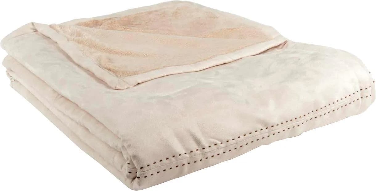 GOLD-LINE Wohndecke Alcantara Beige Natur Kuscheldecke