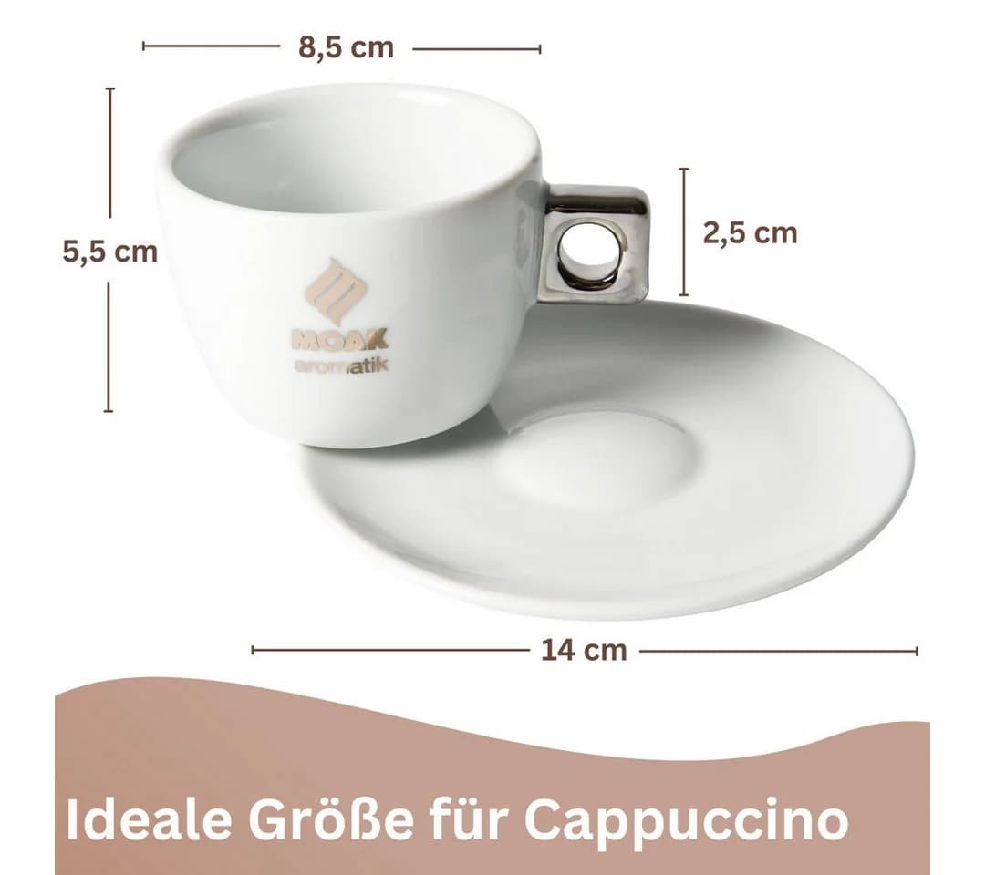 Caffè Moak Cappuccino-Tassen 6er Set Weiß Keramik