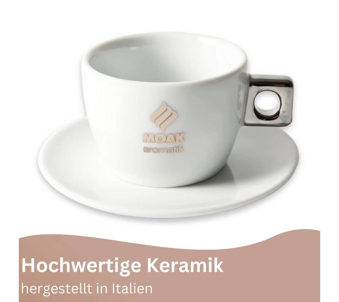 Caffè Moak Cappuccino-Tassen 6er Set Weiß Keramik - Bild 4