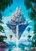 HEYE Puzzle Sky Isle / Future Cities 1000 Teile Pappe Bild 1