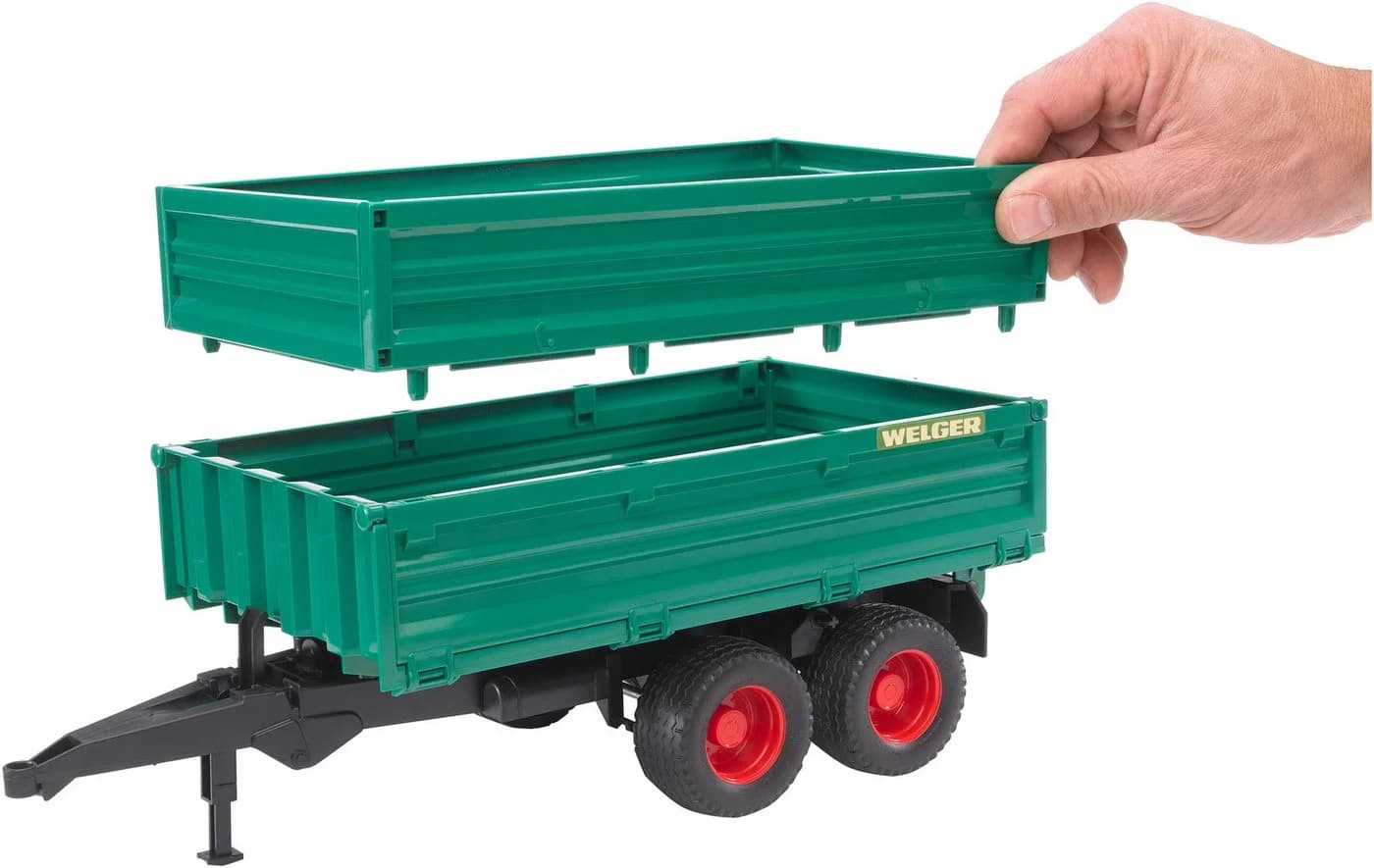 Bruder Tandemachs-Transportanhänger 37 cm mit Aufsteckbordwand - Bild 2