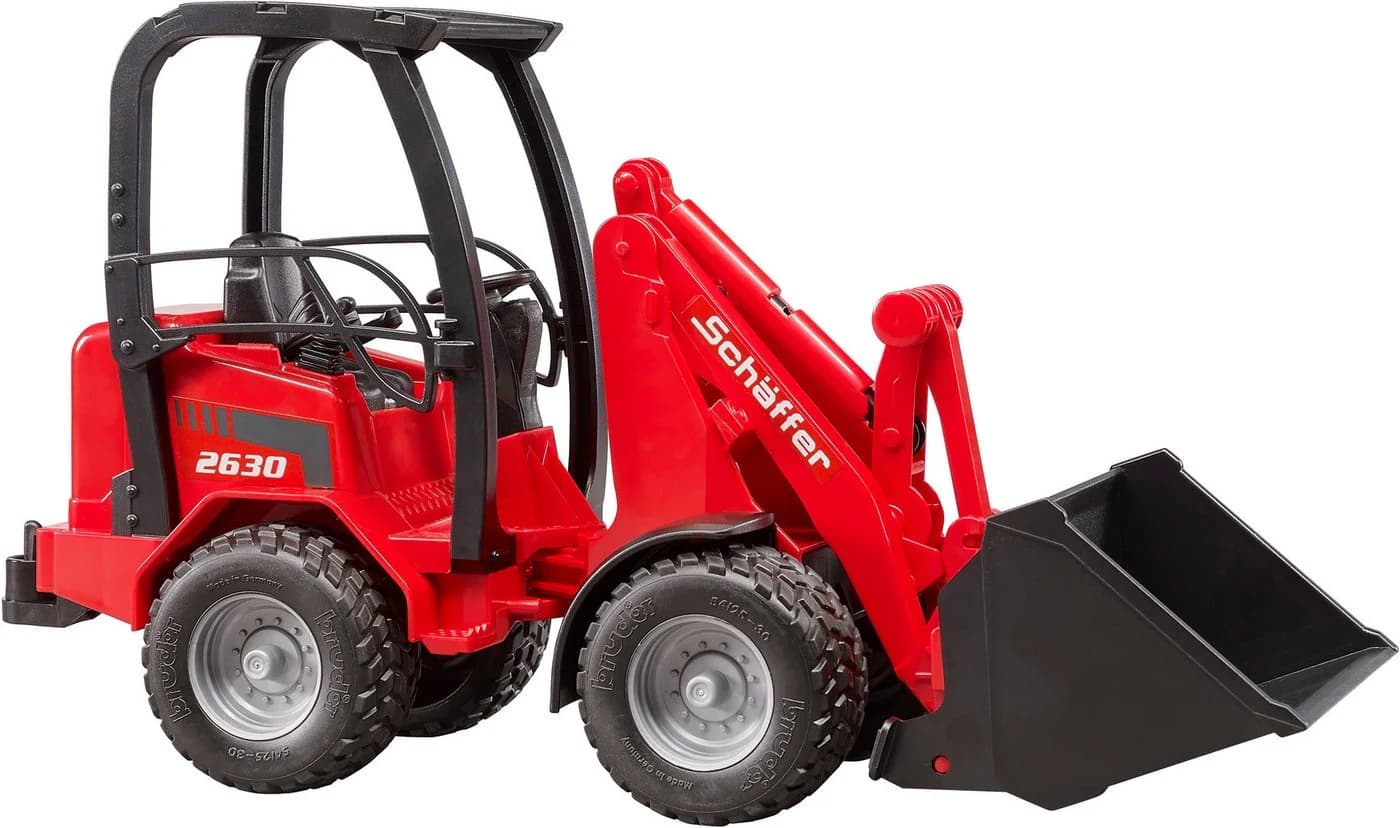 Bruder Spielzeug-Bagger Schäffer Hoflader 2034 Rot 1:16 Made in Europe