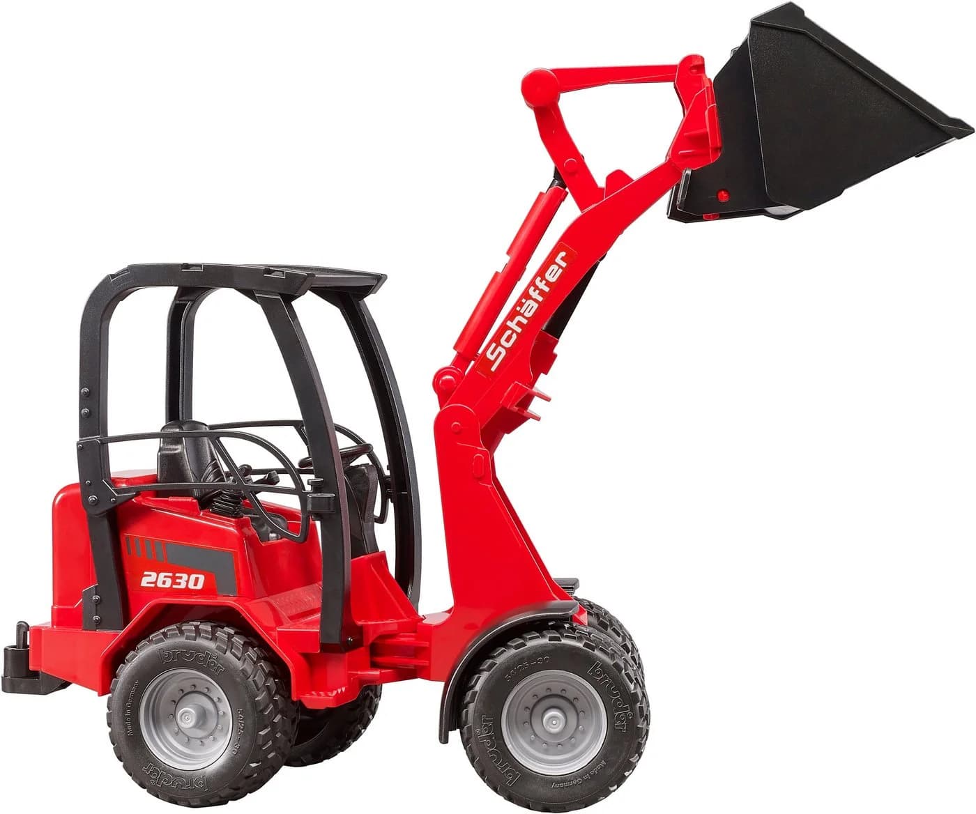 Bruder Spielzeug-Bagger Schäffer Hoflader 2034 Rot 1:16 Made in Europe - Bild 3