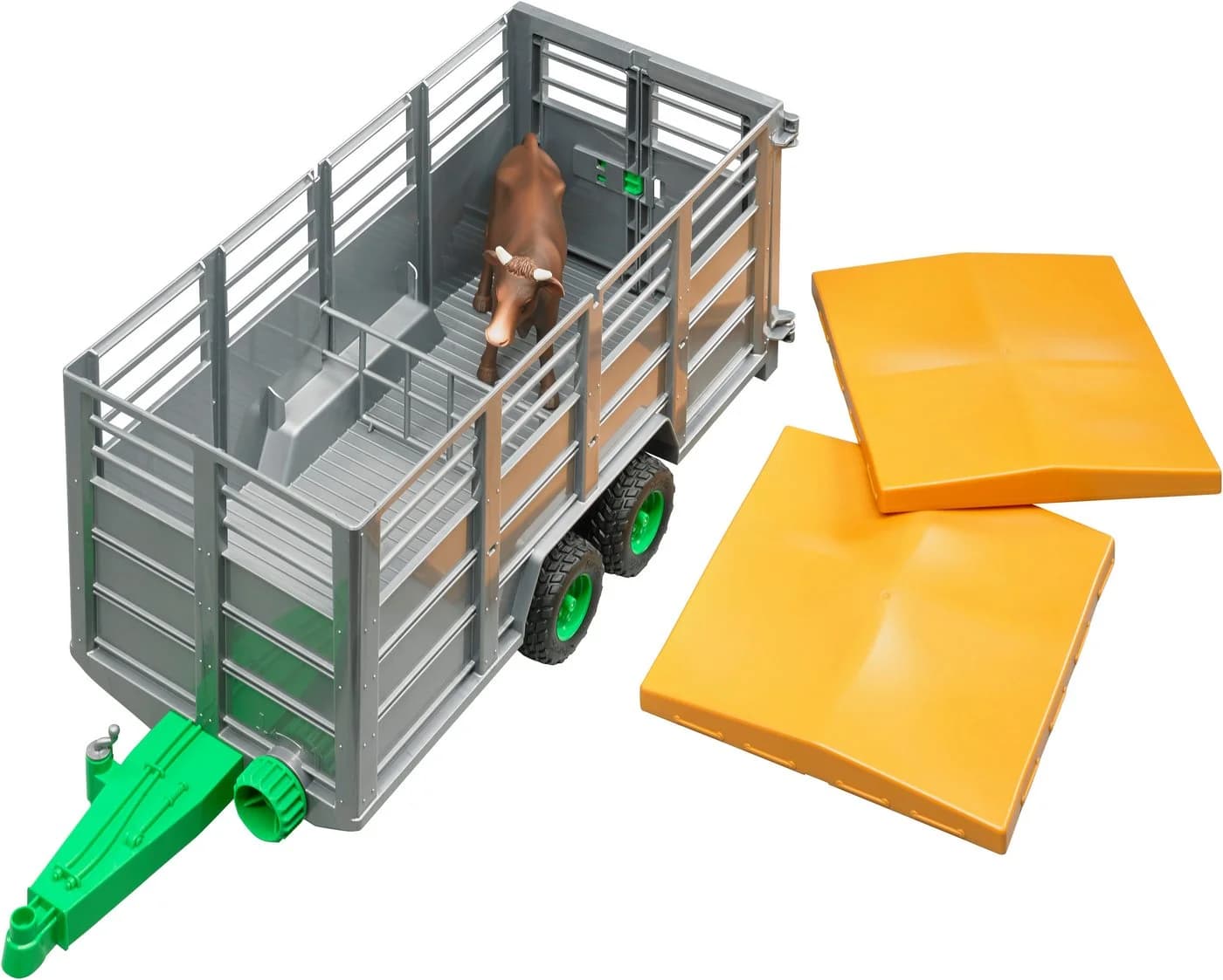 Bruder® Viehtransportanhänger Grau 1:16 mit Kuh - Bild 2
