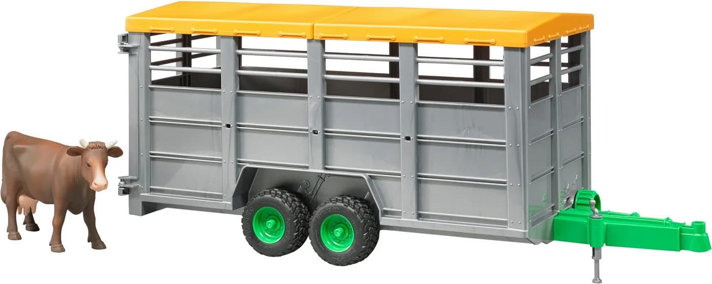 Bruder® Viehtransportanhänger Grau 1:16 mit Kuh - Bild 3