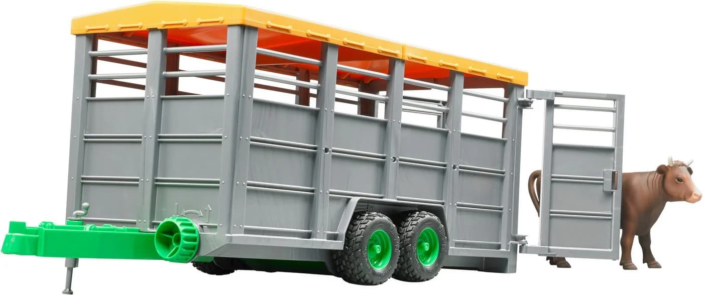 Bruder® Viehtransportanhänger Grau 1:16 mit Kuh - Bild 4