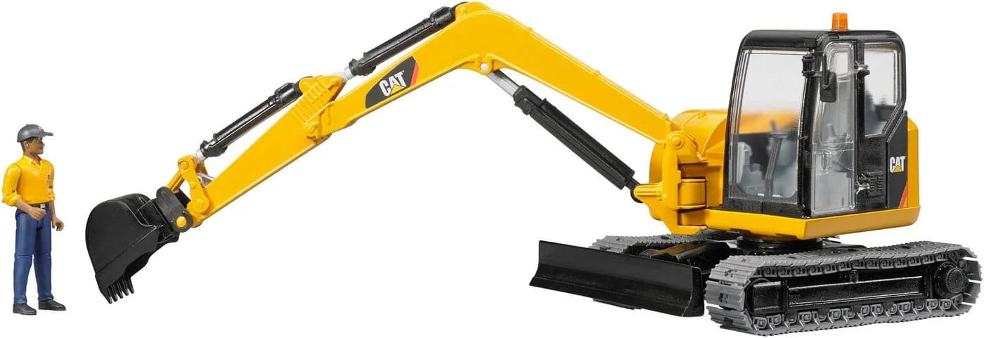 Bruder® Cat Minibagger 35 cm mit Bauarbeiter - Gelb