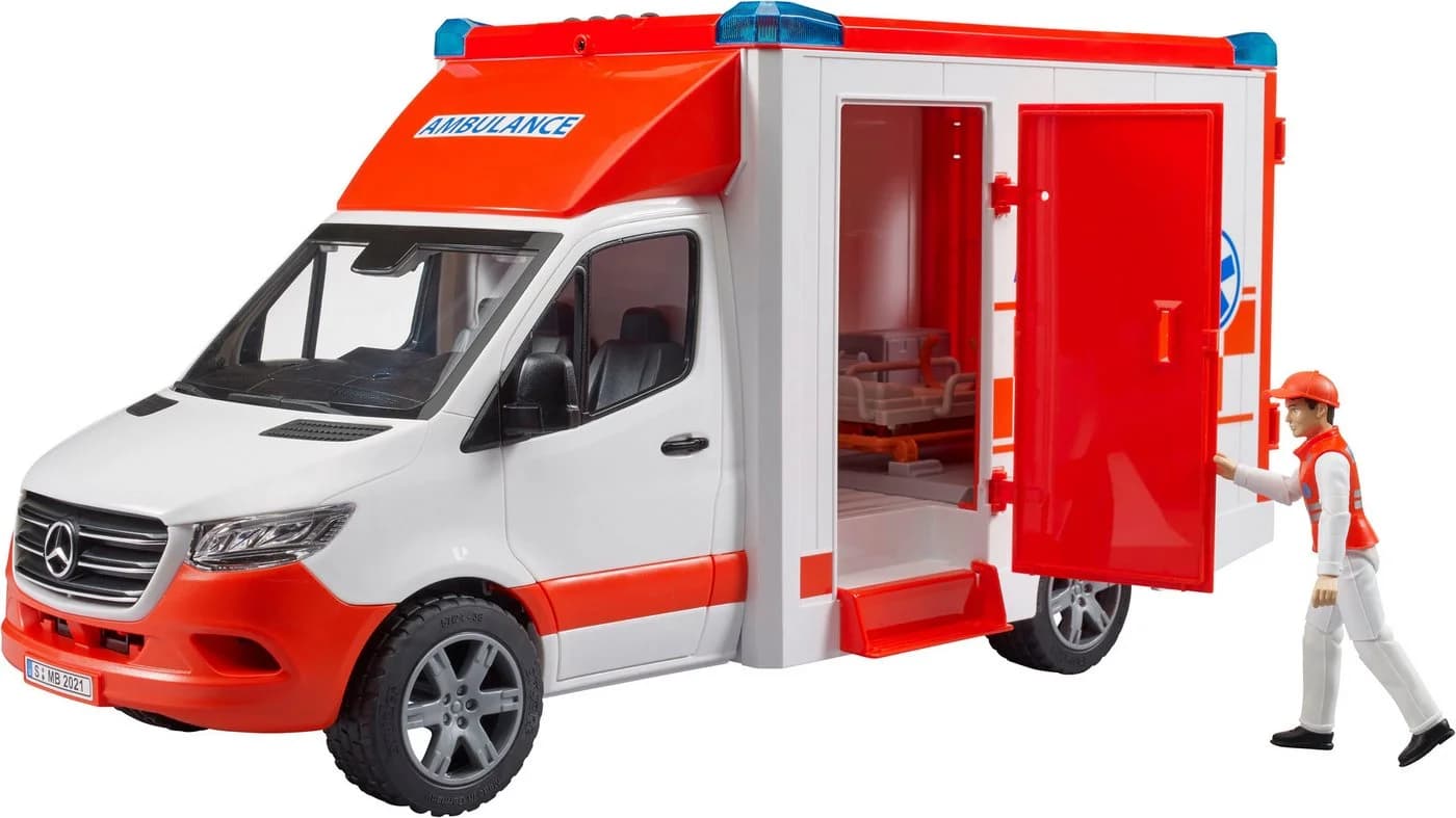 Bruder MB Sprinter Ambulanz mit Licht & Sound und Sanitäter - Bild 3