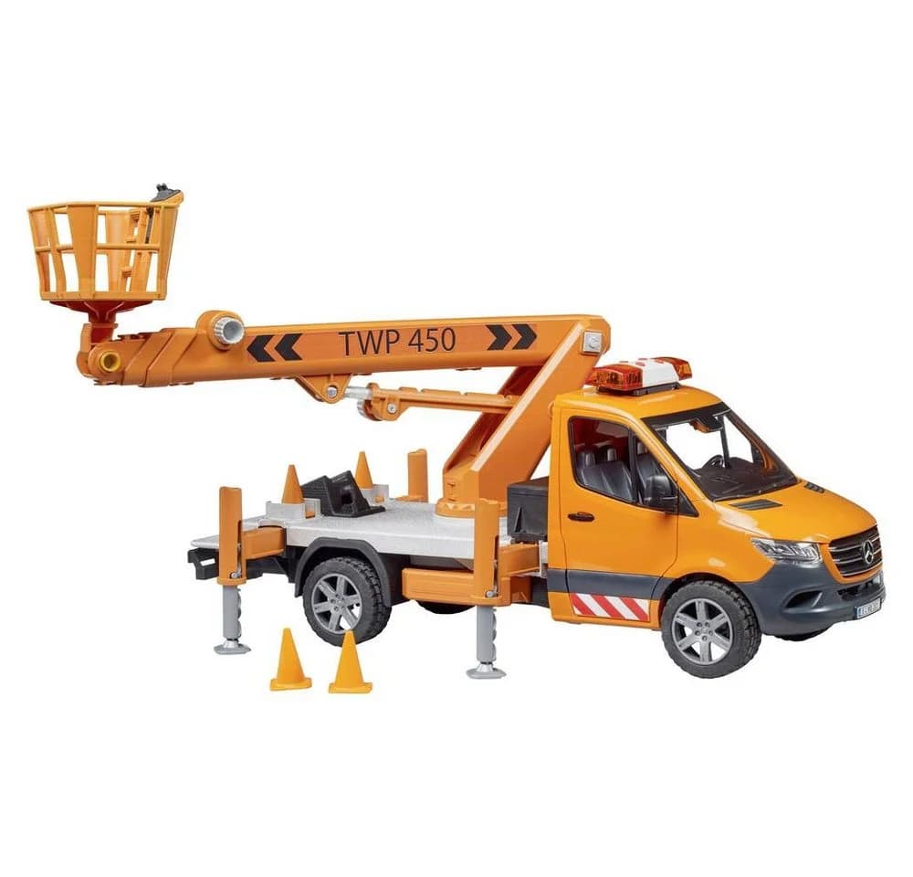 Bruder® Spielzeug-Landmaschine MB Sprinter Arbeitsbühne mit Light & Sound Modul