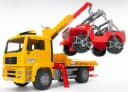 Bruder MAN TGA Abschlepp-LKW mit Geländewagen 26 cm Bild 1