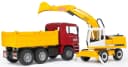 Bruder® Spielzeug-Kipper MAN TGA mit Liebherr Schaufelbagger Bild 1