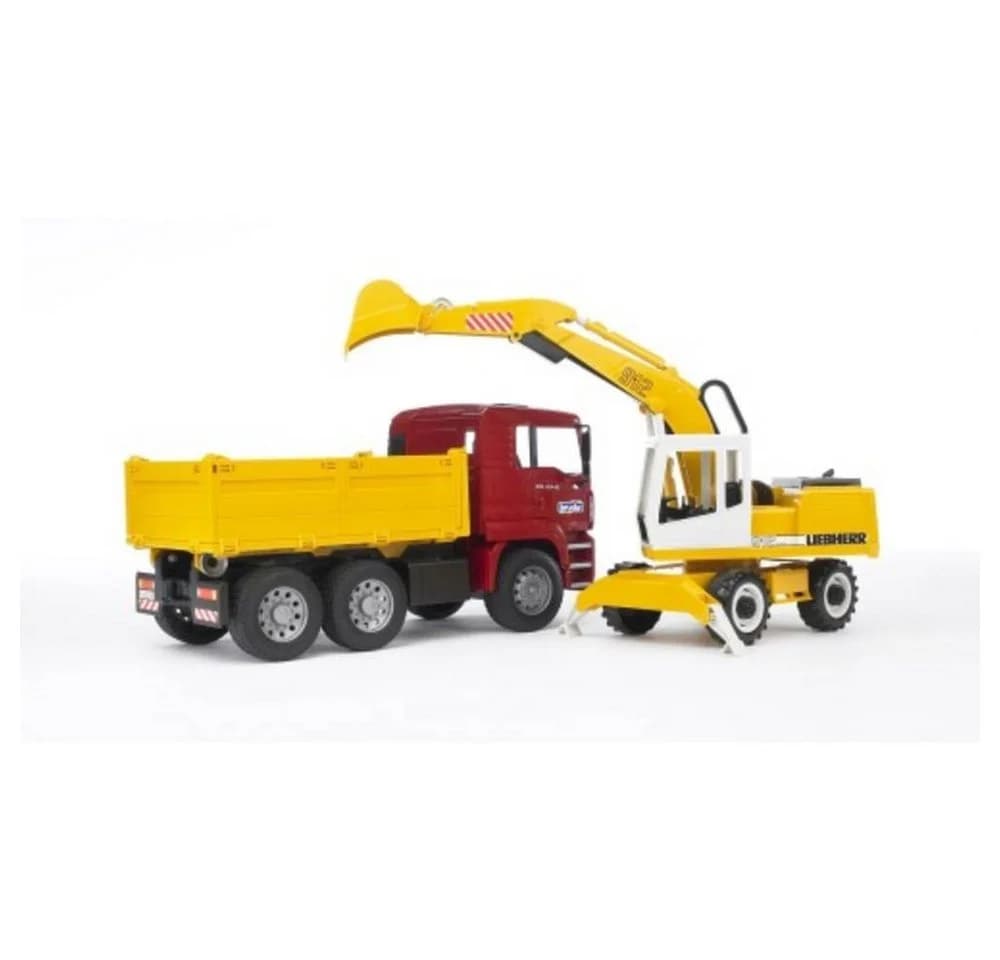 Bruder® Spielzeug-Kipper MAN TGA mit Liebherr Schaufelbagger - Bild 2