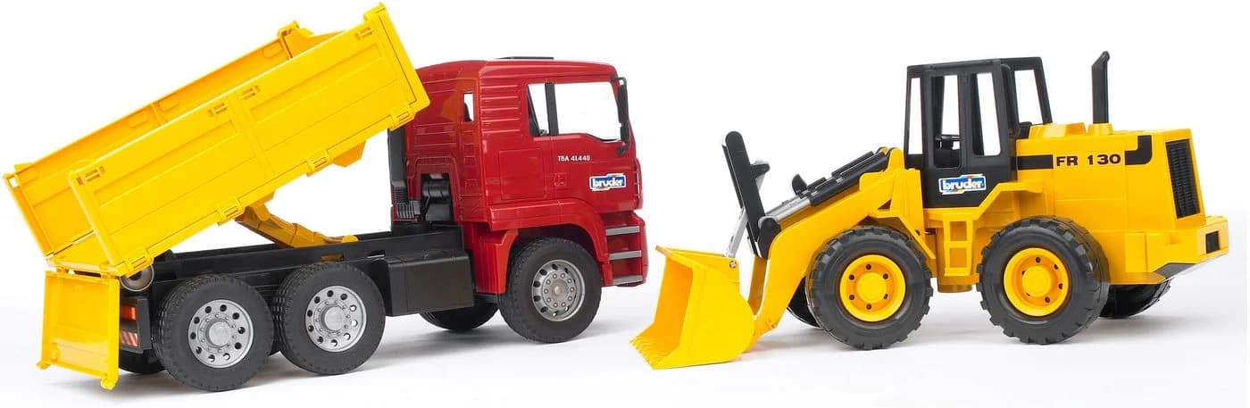 Bruder MAN TGA Kipp-LKW 40 cm mit Gelenkradlader FR130
