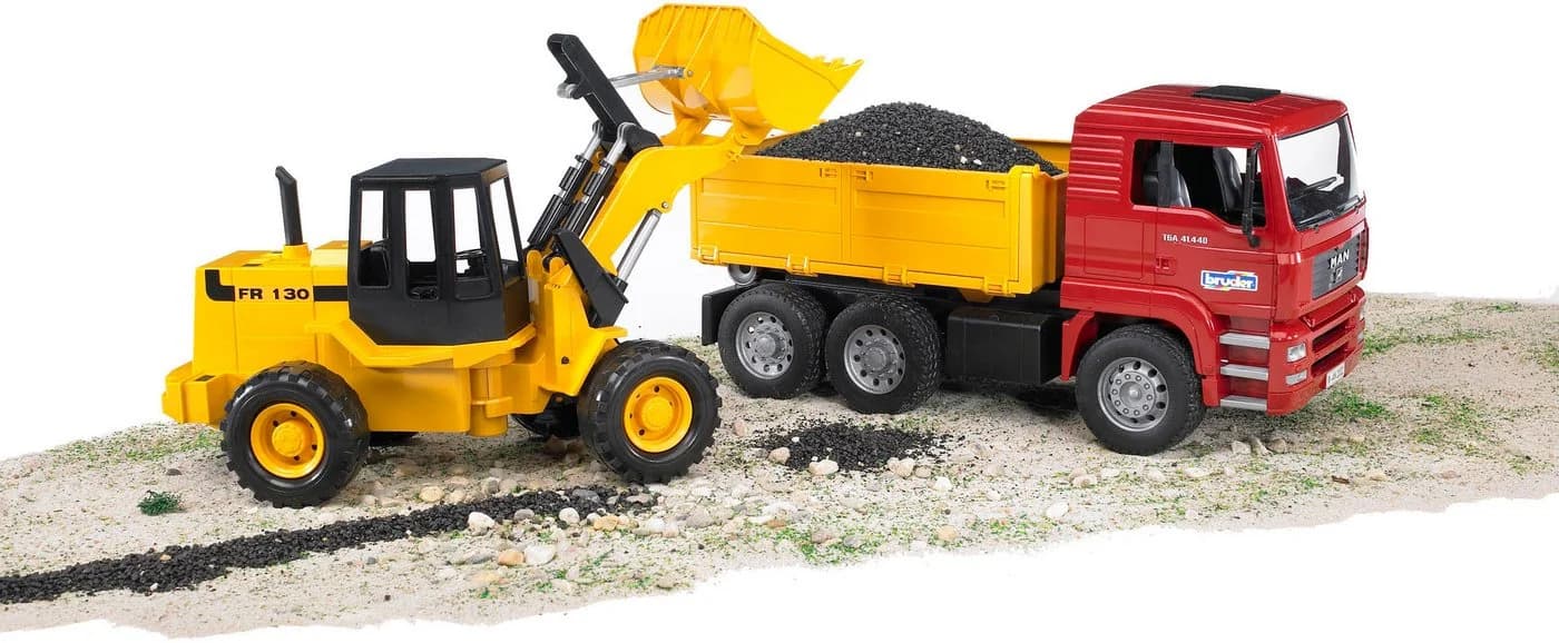 Bruder MAN TGA Kipp-LKW 40 cm mit Gelenkradlader FR130 - Bild 3