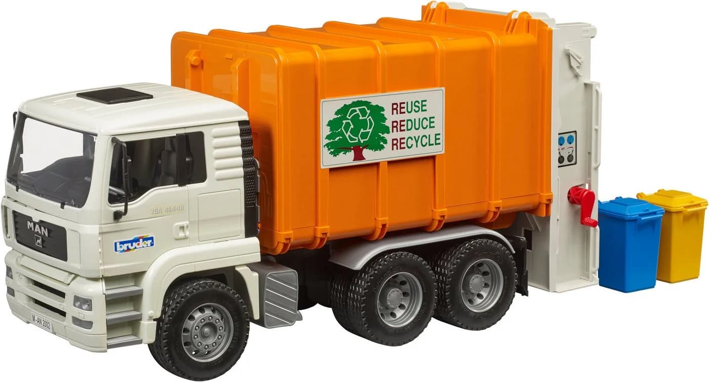 Bruder® Spielzeug-Müllwagen MAN TGA Hecklader Orange - Bild 2