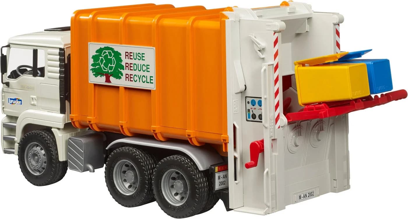 Bruder® Spielzeug-Müllwagen MAN TGA Hecklader Orange - Bild 5