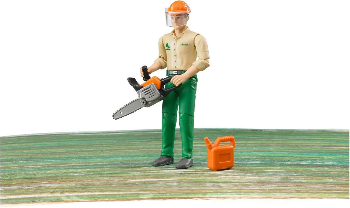 Bruder® Spielfigur bworld Forstarbeiter (60030) mit Zubehör