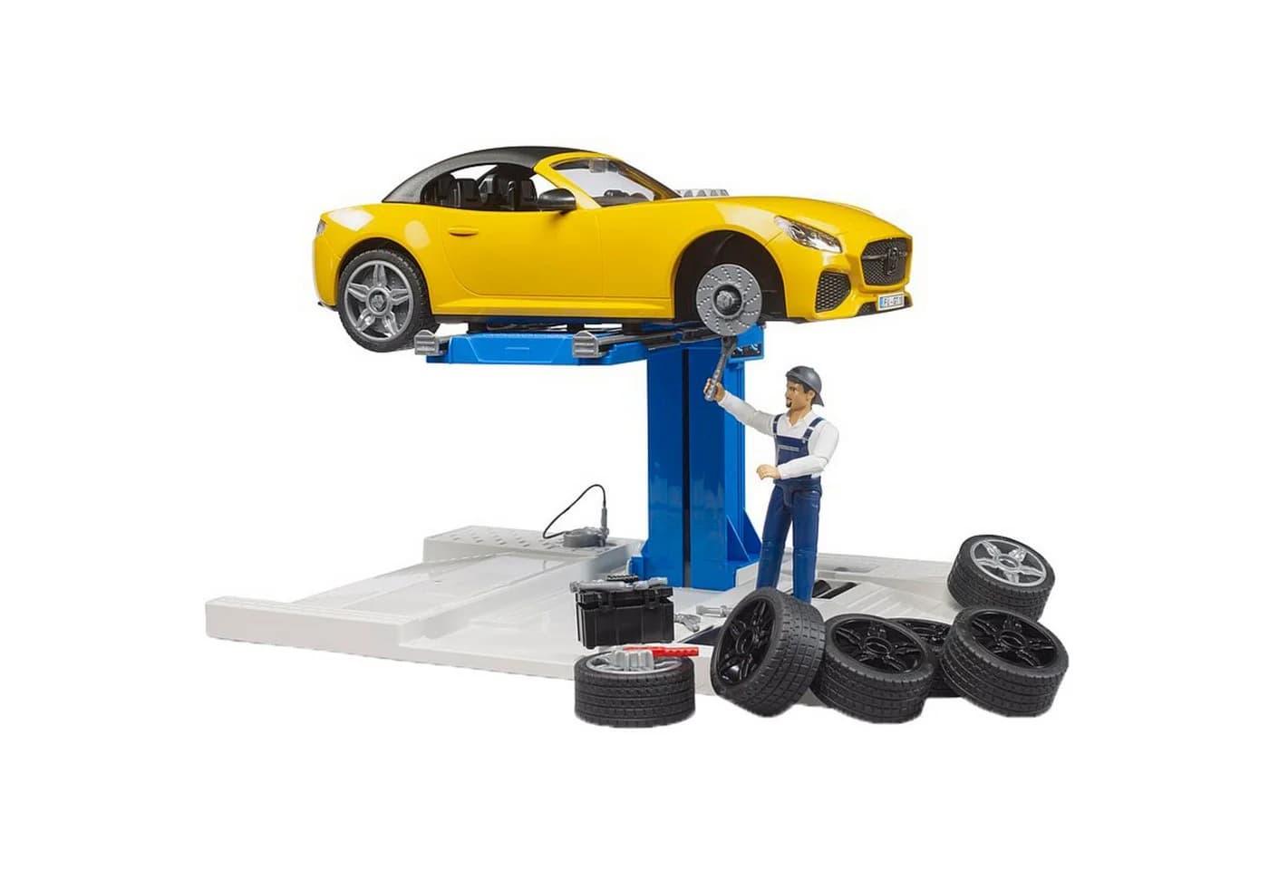 Bruder bworld PKW Service Center + Roadster Gelb - Bild 2