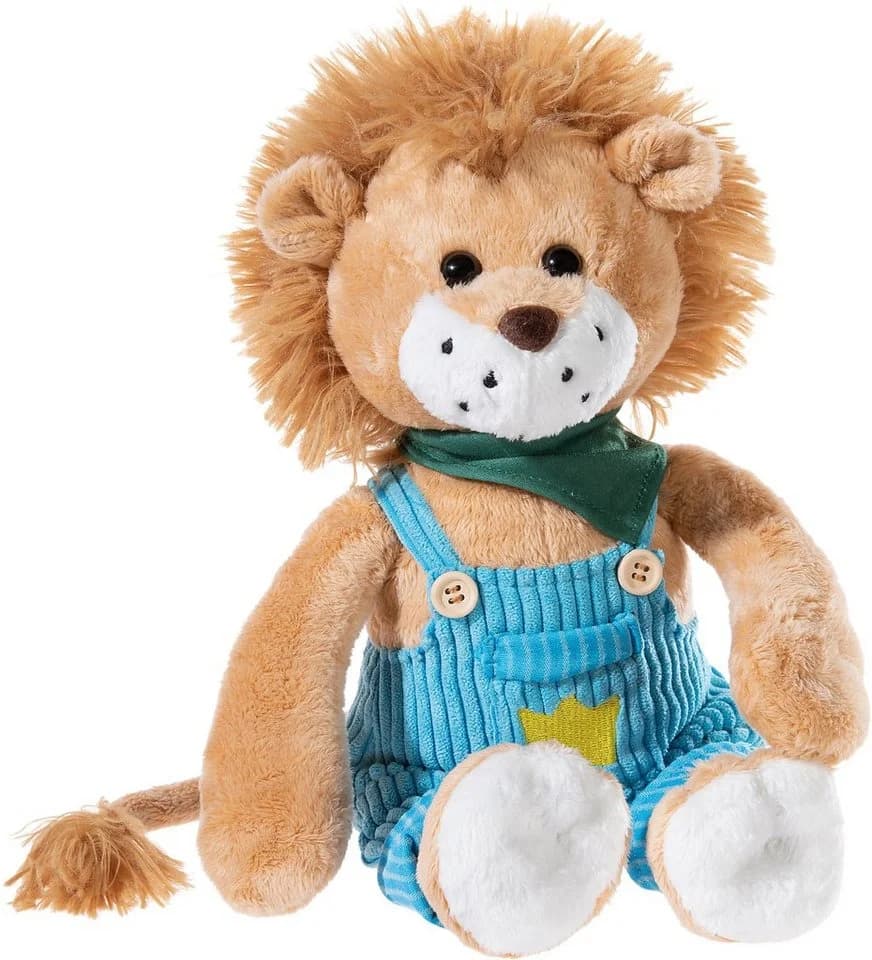 Heunec® Kuscheltier Latzhosen-Gang Löwe Kristof Krone Blau