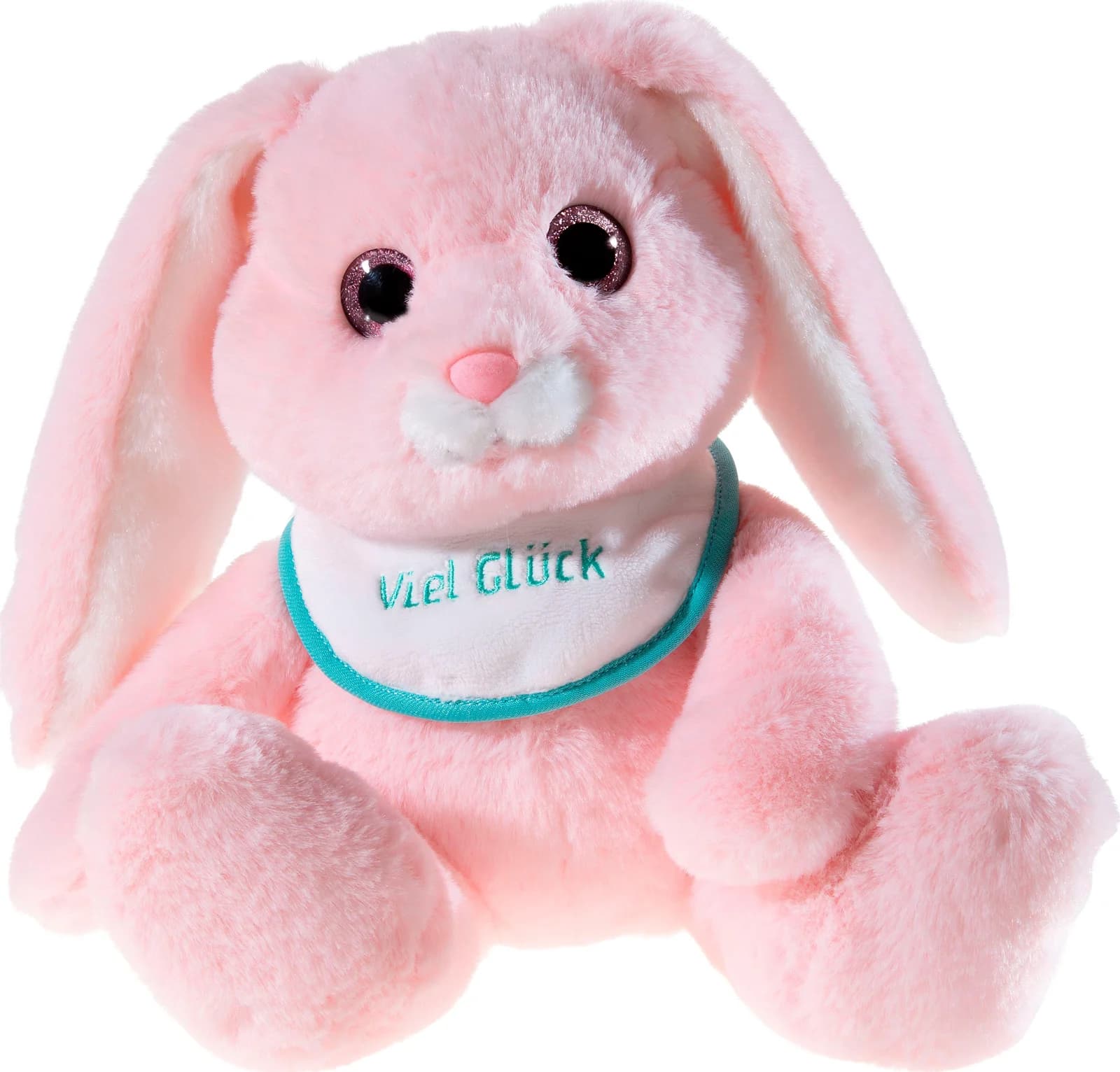 HEUNEC Kuscheltier Hase Milchschnute Rosa mit Lätzchen