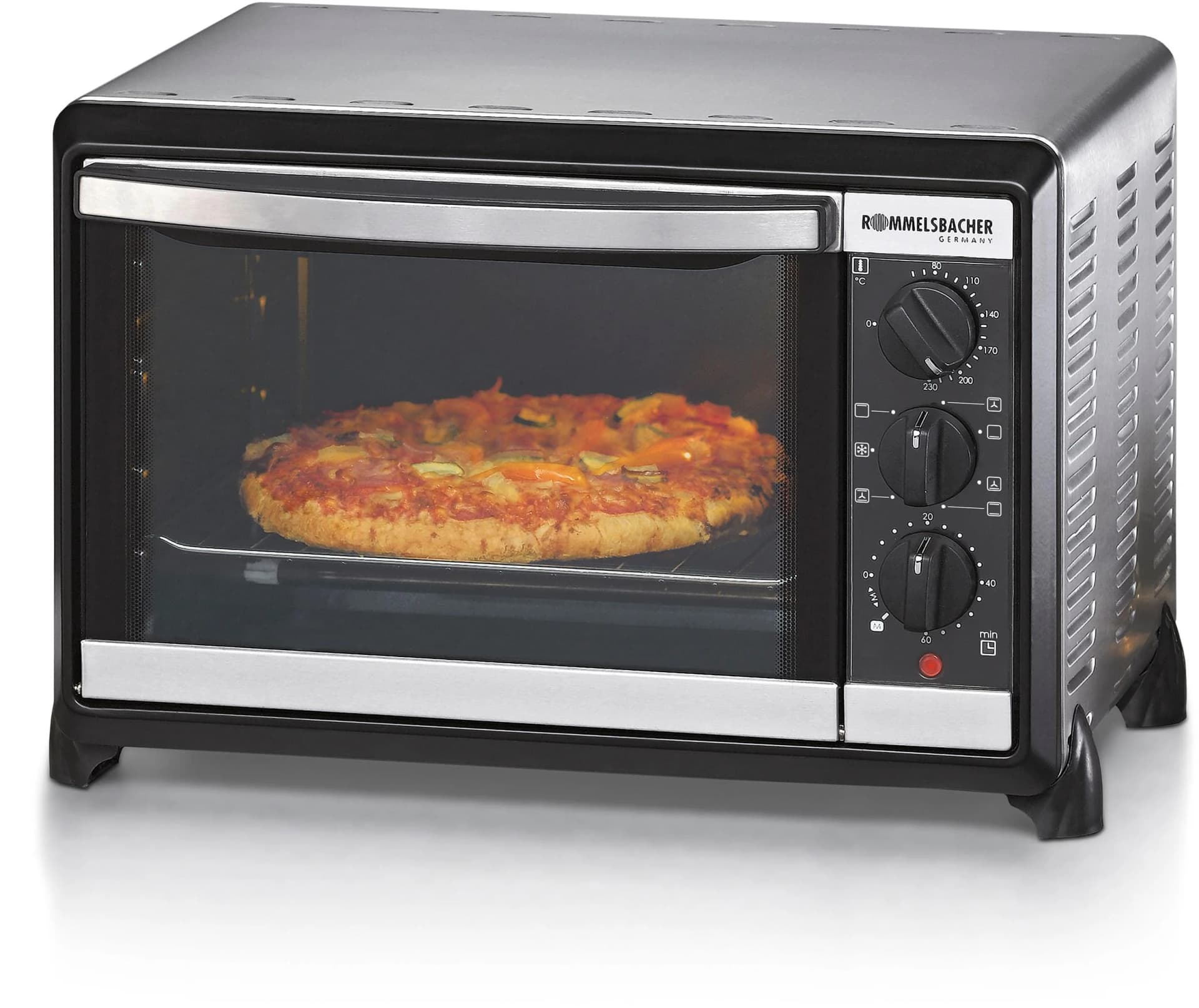 Rommelsbacher Minibackofen Schwarzchrom Metall 44x28,5x33,5 cm - Bild 2