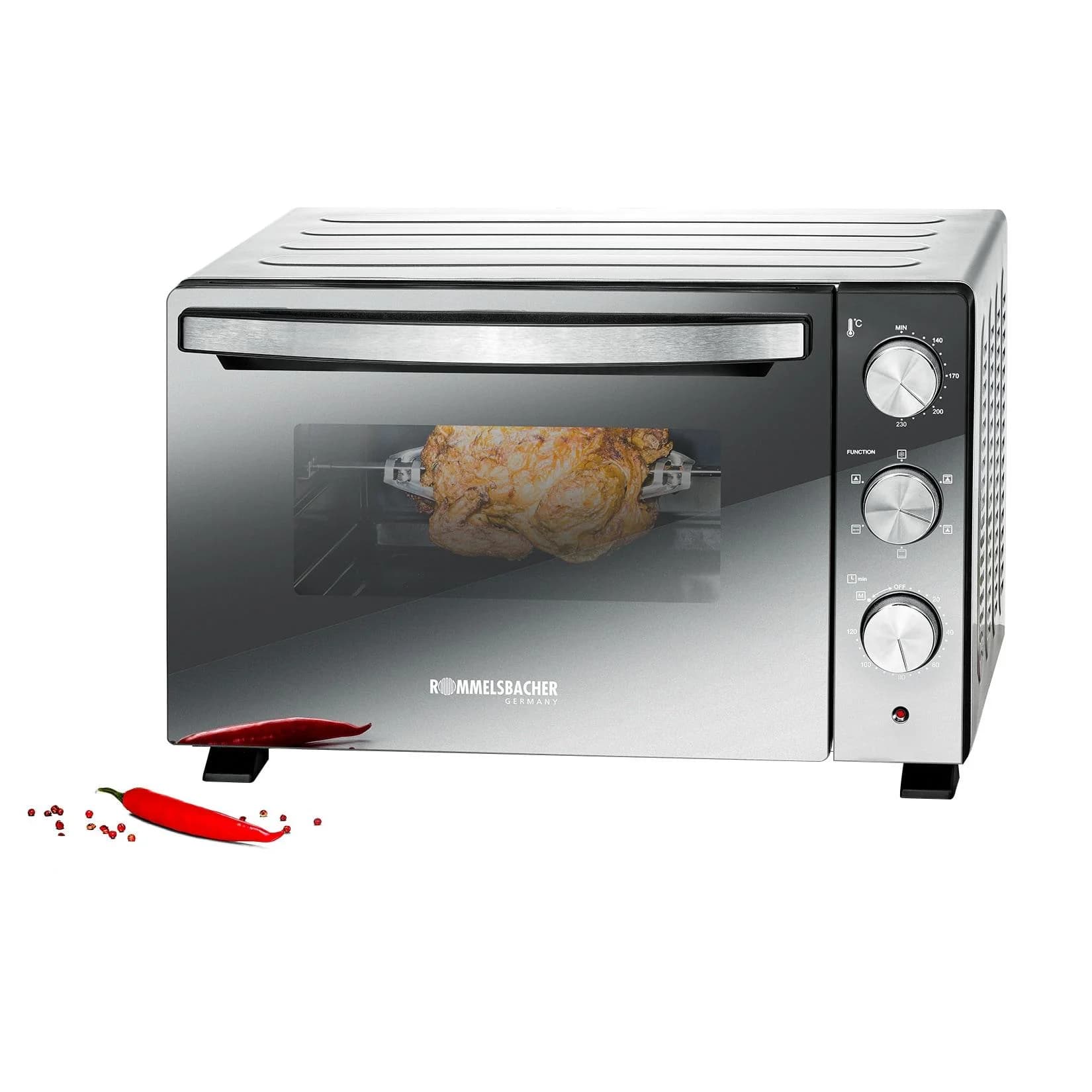 ROMMELSBACHER Minibackofen BGS 1500 Silber Schwarz 6 Funktionen