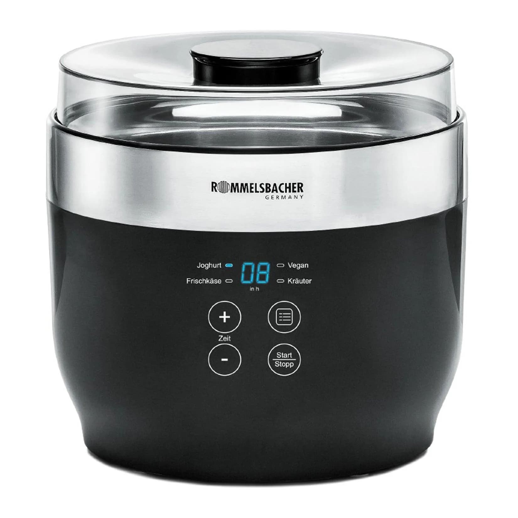 Rommelsbacher JG 80 "Jona" Joghurtbereiter Schwarz/Edelstahl