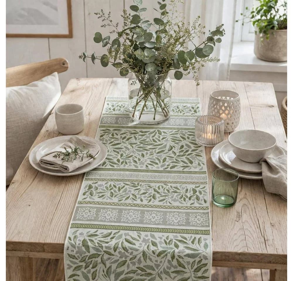 sander table + home Tischläufer Midas Grün/Natur Floral