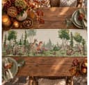 Sander Tischläufer Huron Jacquard Waldmotiv Grün Braun Bild 2