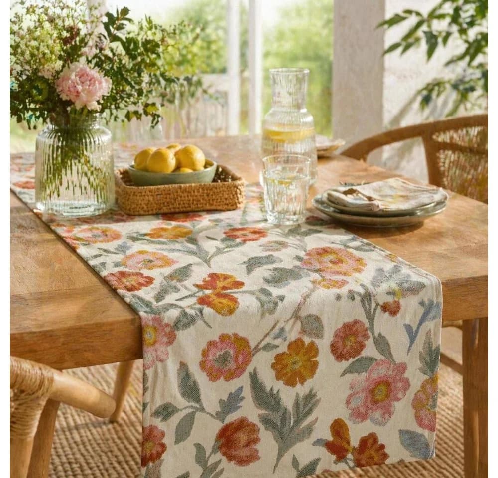Sander Tischläufer Hazel Floral Jacquard 40x150 cm Grün - Bild 2