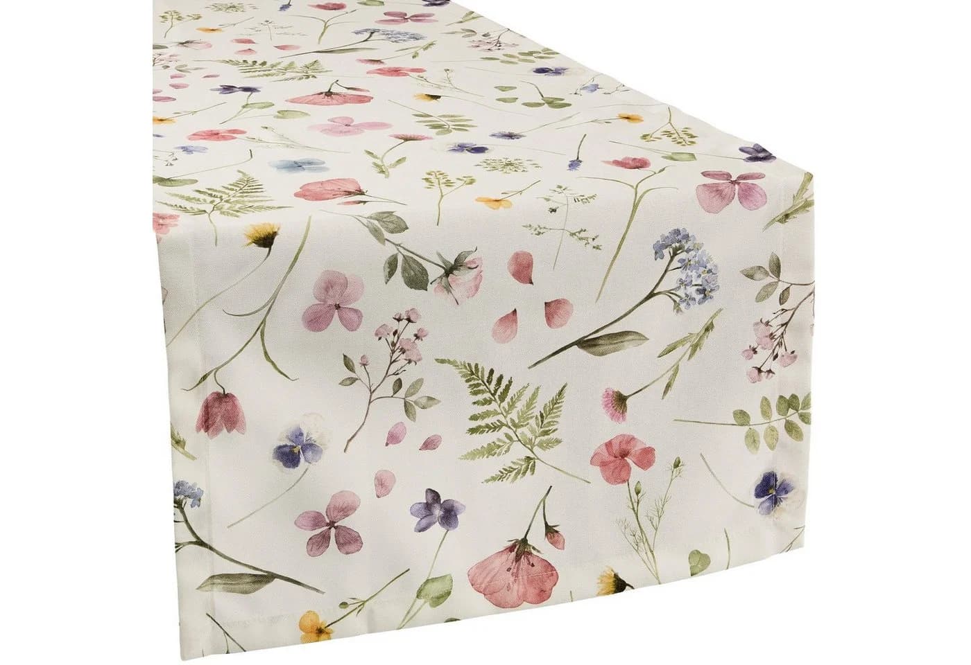 Bunter Tischläufer aus Baumwolle und Canvas mit Blumenmuster - Bild 2