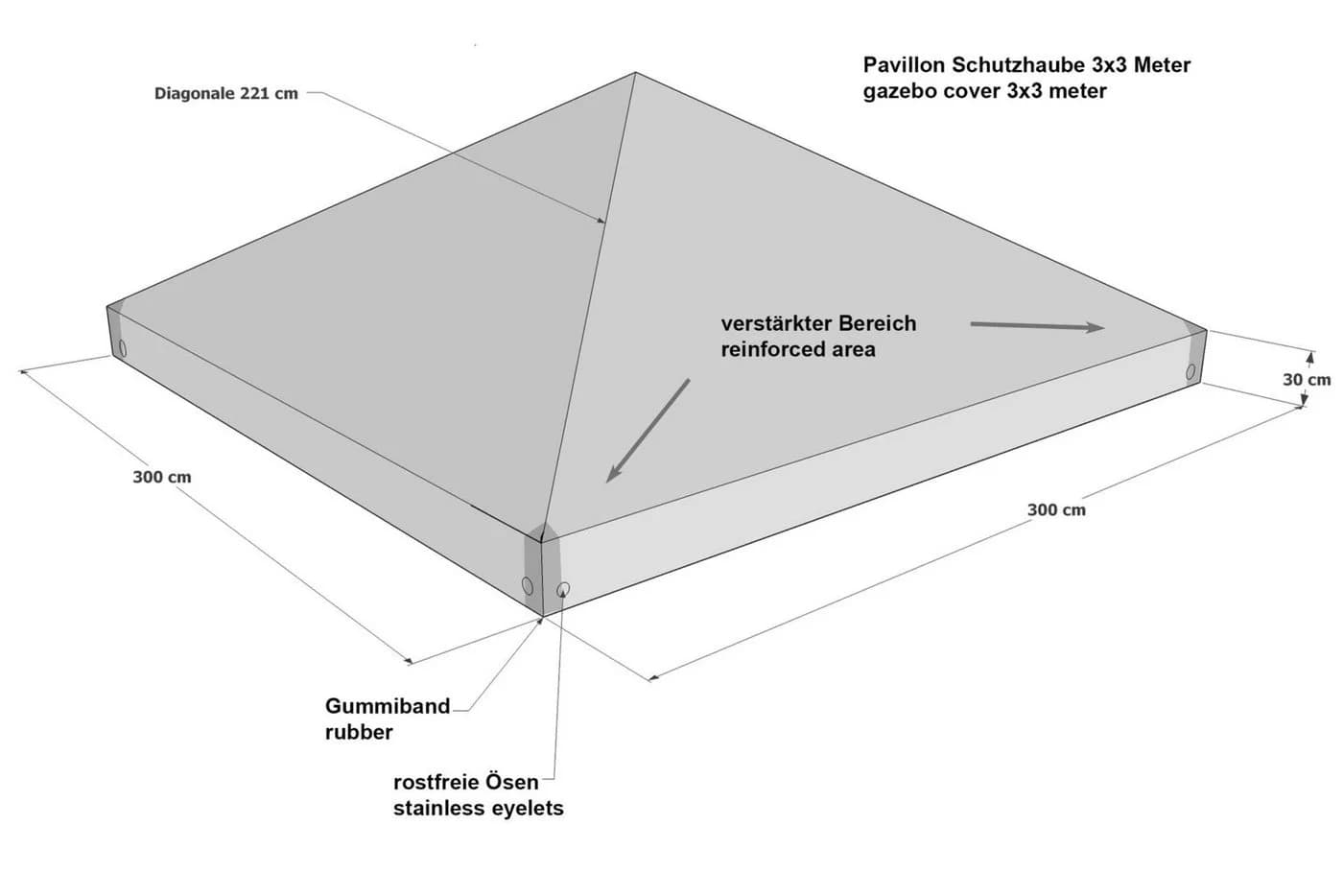 Grasekamp Pavillon Schutzhülle Transparent 3x3m PVC - Bild 5