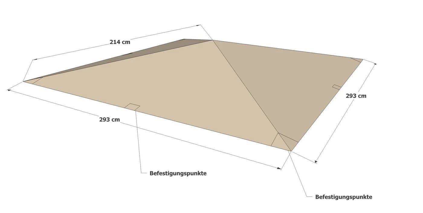 Grasekamp Pavillon Ersatzdach Beige 2,93x2,93m