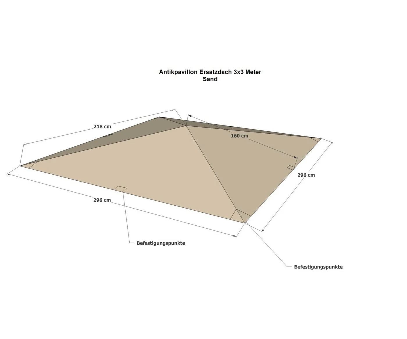 Grasekamp Pavillon Ersatzdach Beige Antik- und Klassikpavillon 3x3m - Bild 3