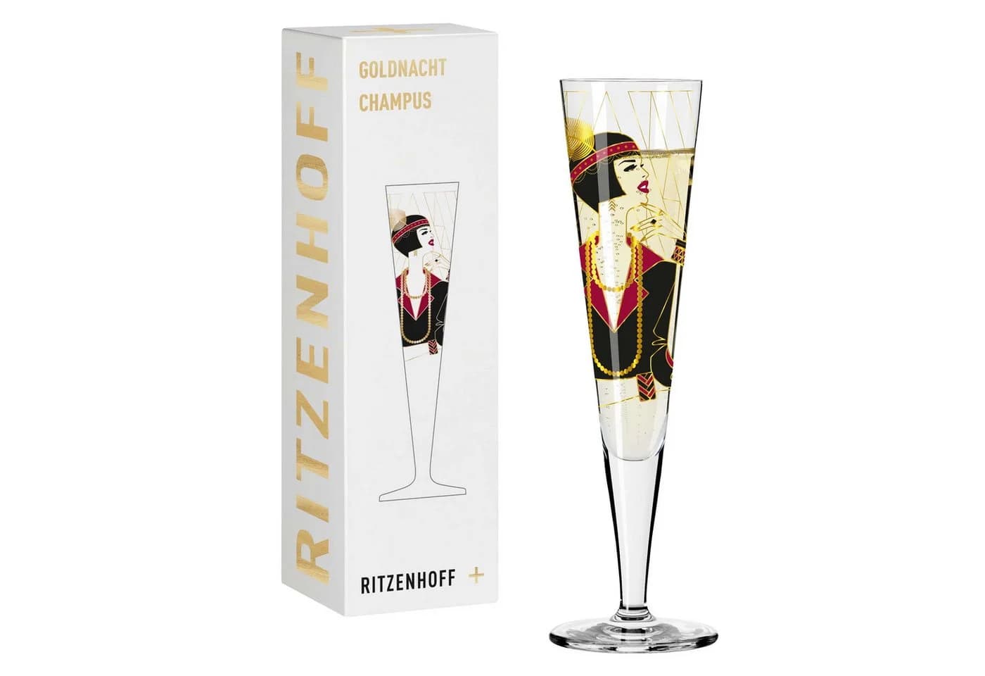 Ritzenhoff Champagnerglas Goldnacht mit Golddekor - Bild 2